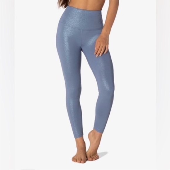 Beyond Yoga Women’s Serene Blue Shimmer High-Waist Leggings Size S NWT - Picture 1 of 8
